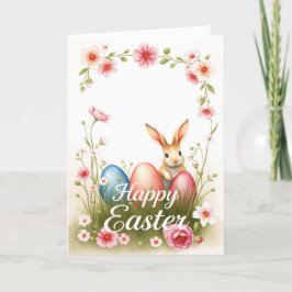 Schattigee paashaas en eieren lentevakantie wensen feestdagen kaart