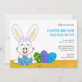 Schattigee paashaas en eitjes feestuitnodiging kaart (Voorkant)