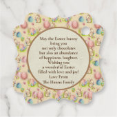 Schattigee paashaas en Happy Spring Flowers Vakant Bedankjes Labels (Achterkant)