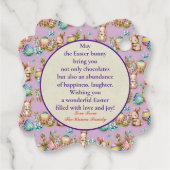 Schattigee paashaas en Happy Spring Flowers Vakant Bedankjes Labels (Achterkant)