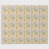 Schattigee paashaas en Happy Spring Flowers Vakant Cadeaupapier (Vlak)