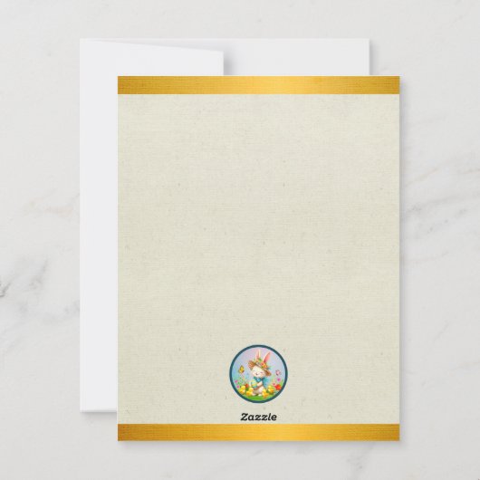 Schattigee paashaas en Happy Spring Flowers Vakant Feestdagenkaart (Achterkant)