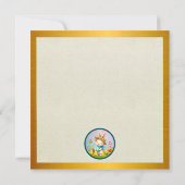 Schattigee paashaas en Happy Spring Flowers Vakant Kaart (Achterkant)