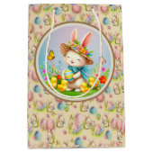 Schattigee paashaas en Happy Spring Flowers Vakant Medium Cadeauzakje (Voorkant)