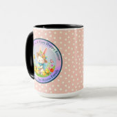 Schattigee paashaas en Happy Spring Flowers Vakant Mok (Voorkant links)