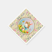 Schattigee paashaas en Happy Spring Flowers Vakant Servet (Hoek)