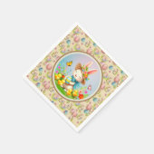 Schattigee paashaas en Happy Spring Flowers Vakant Servet (Hoek)