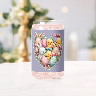 Schattigee paashaas en kuikens Pastel Cottagecore Blikvorm Glas