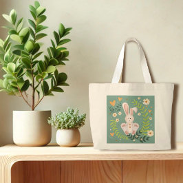 Schattigee Paashaas Floral Inspirivity Canvas tas