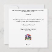 Schattigee Paashaas Flower Basket Feestdagenkaart (Achterkant)