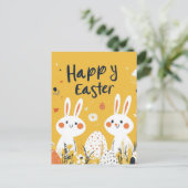 Schattigee paashaas geel Briefkaart (Staand voorkant)