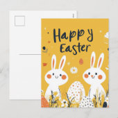 Schattigee paashaas geel Briefkaart (Voorkant / Achterkant)