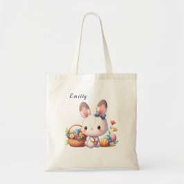 Schattigee paashaas gepersonaliseerd tote bag