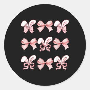 Schattigee Paashaas Gezicht Coquette Boog Paasdag Ronde Sticker