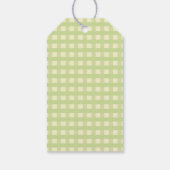 Schattigee Paashaas Green Gingham patroon Gift Lab Cadeaulabel (Achterkant)