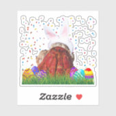 Schattigee Paashaas Heremietkrab Sticker (Vel)