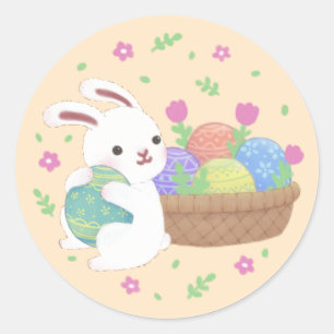 Schattigee paashaas illustratie ronde sticker