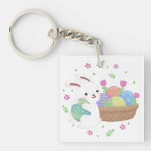 Schattigee paashaas illustratie sleutelhanger
