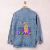 Schattigee paashaas in de bloemetjes denim jacket (Hangar)