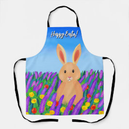Schattigee paashaas in de bloemetjes schort