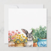 Schattigee paashaas in de tuin paasbrunch kaart (Achterkant)