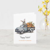 Schattigee paashaas in rustieke truck kaart (Gele Bloem)