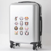 Schattigee paashaas Kawaii Sticker (Koffer)