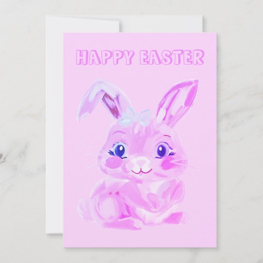 Schattigee paashaas kleuterschool leraar roze paas feestdagenkaart (Voorkant)