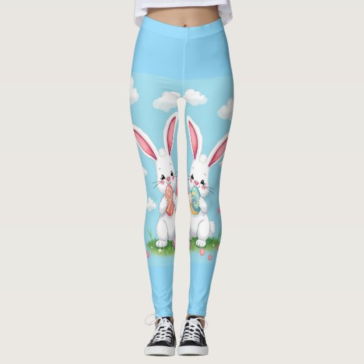 Schattigee paashaas Leggings – Fun Spring De (Voorkant)
