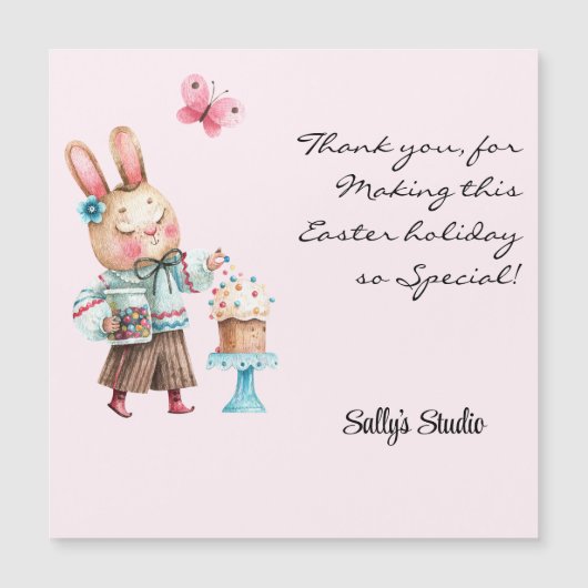 , Schattigee paashaas magnetisch dank u (Voorkant)