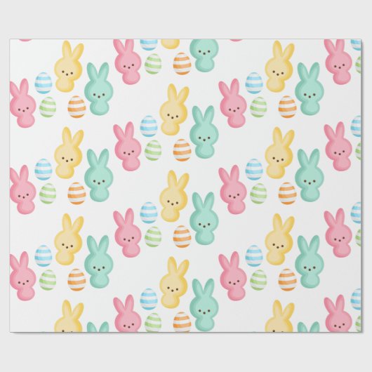 Schattigee Paashaas Marshmallows Cadeaupapier (Vlak)