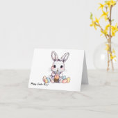 Schattigee paashaas met Boba-Wenskaart Kaart (Gele Bloem)