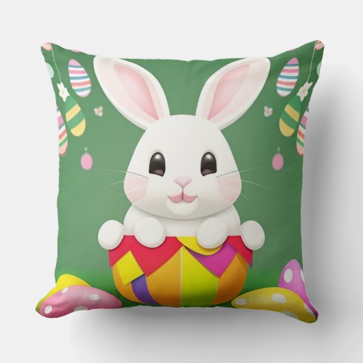 Schattigee paashaas met decoratieve eieren kussen (Voorkant)