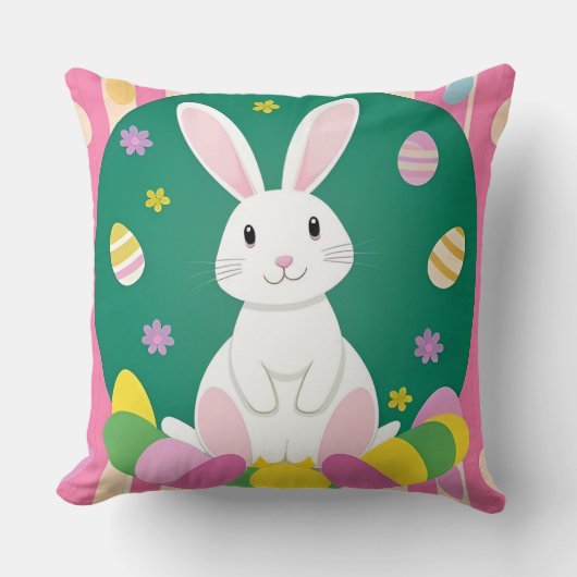 Schattigee paashaas met decoratieve eieren kussen (Voorkant)