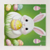 Schattigee paashaas met decoratieve eieren legpuzzel (Horizontaal)