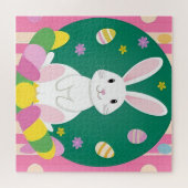 Schattigee paashaas met decoratieve eieren legpuzzel (Horizontaal)