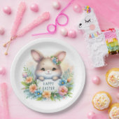 Schattigee paashaas met een paasbord papieren bordje (Feest)
