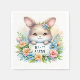 Schattigee paashaas met een paasbord servet