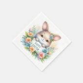 Schattigee paashaas met een paasbord servet (Hoek)