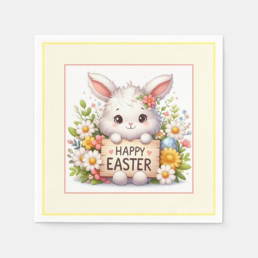 Schattigee paashaas met een paasbord servet (Voorkant)