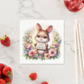 Schattigee paashaas met een paasbord servet (Insitu)