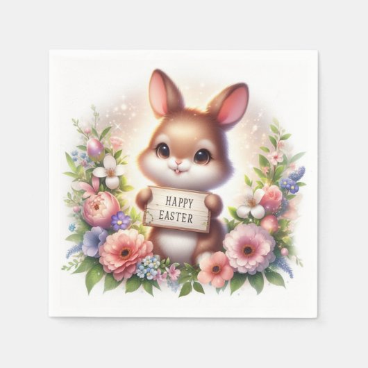 Schattigee paashaas met een paasbord servet (Voorkant)