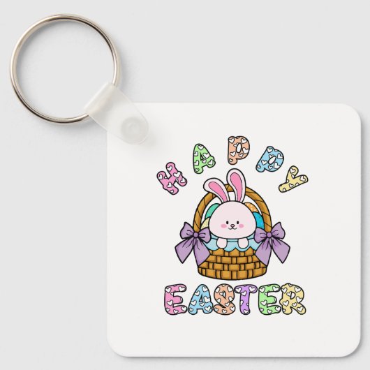 Schattigee paashaas met Eggs Sleutelhanger (Voorkant)