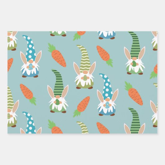 Schattigee paashaas met konijnenoren en eitjes inpakpapier vel (Voorkant)