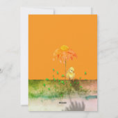 Schattigee paashaas met kuikens Sinaasappel Feestdagenkaart (Achterkant)