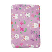 Schattigee paashaas met rode roze paarse bloemen badmat (Voorkant Verticaal)