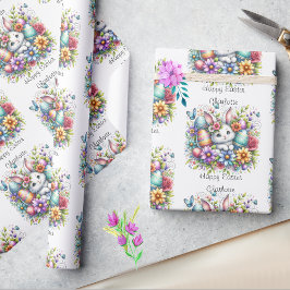 Schattigee paashaas Naam of geboortedatum toevoege Cadeaupapier