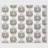 Schattigee paashaas Naam of geboortedatum toevoege Cadeaupapier (Vlak)