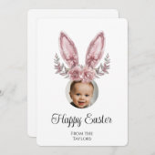 Schattigee paashaas oren Kinder foto Feestdagenkaart (Voorkant / Achterkant)