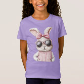 Schattigee paashaas roze zonnebril t-shirt (Voorkant)